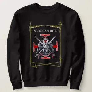 32nd Degree Scottish Rite Sweatshirt - Cotton O-Neck Double Headed Eagle
