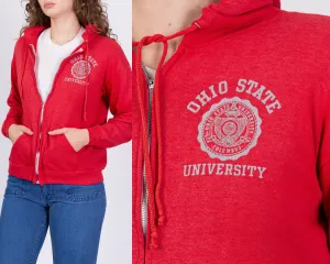 70s 80s Ohio State Zip Up Hooded Sweatshirt - Men's Small, Women's Medium