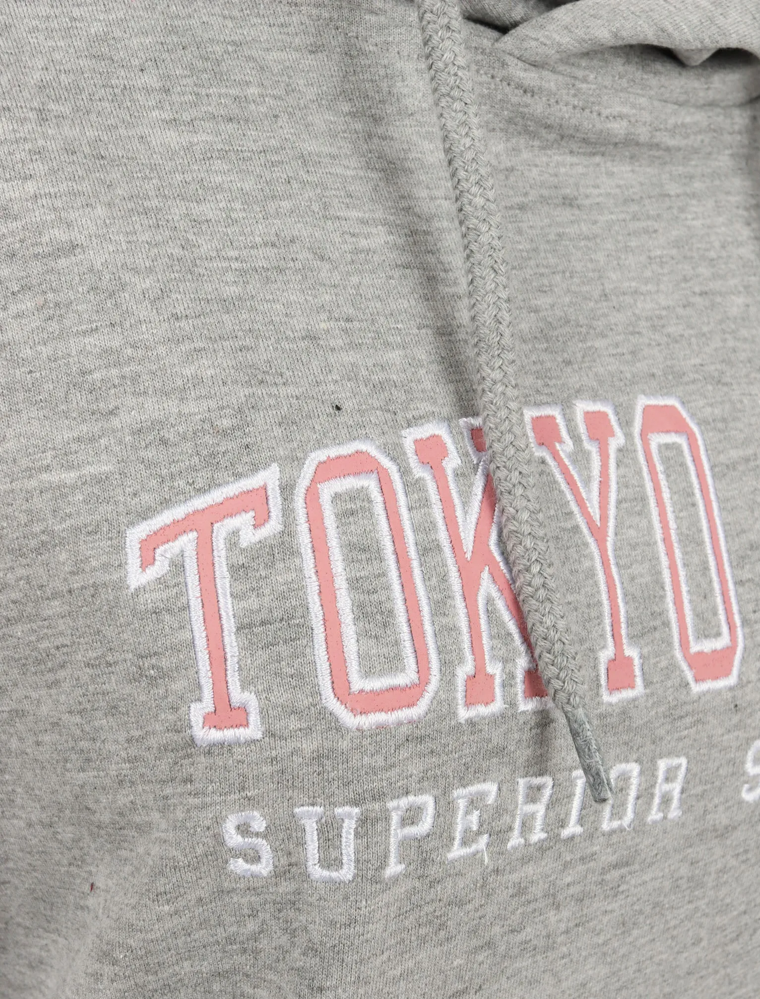 Arta Loopback Fleece Pullover Hoodie in Light Grey Marl - Tokyo Laundry