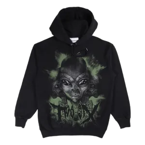 Artwork Hoodie Faded Black Alien
