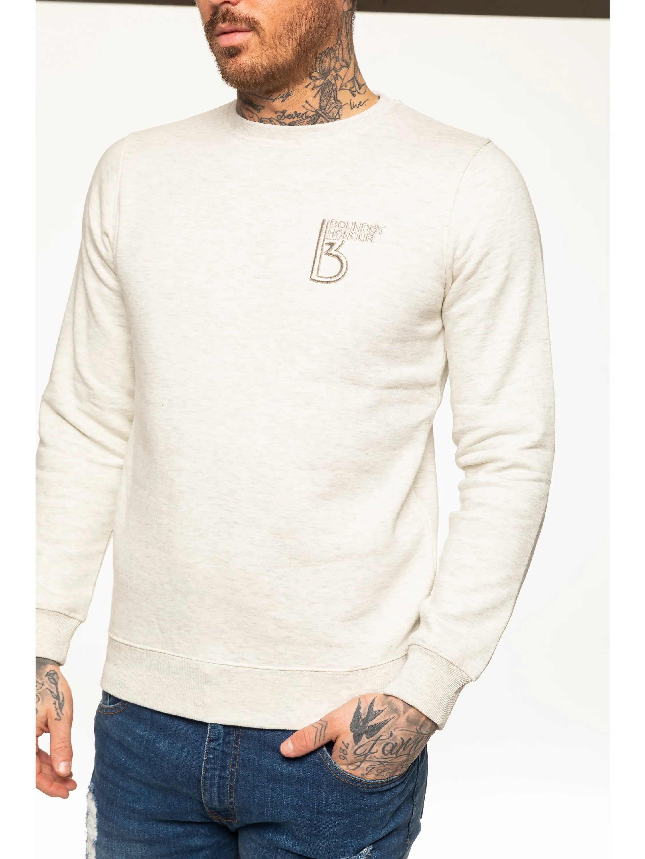 BBH Mens Plain Sweatshirt Crew Neck Jersey Fleece  | Bound By Honour