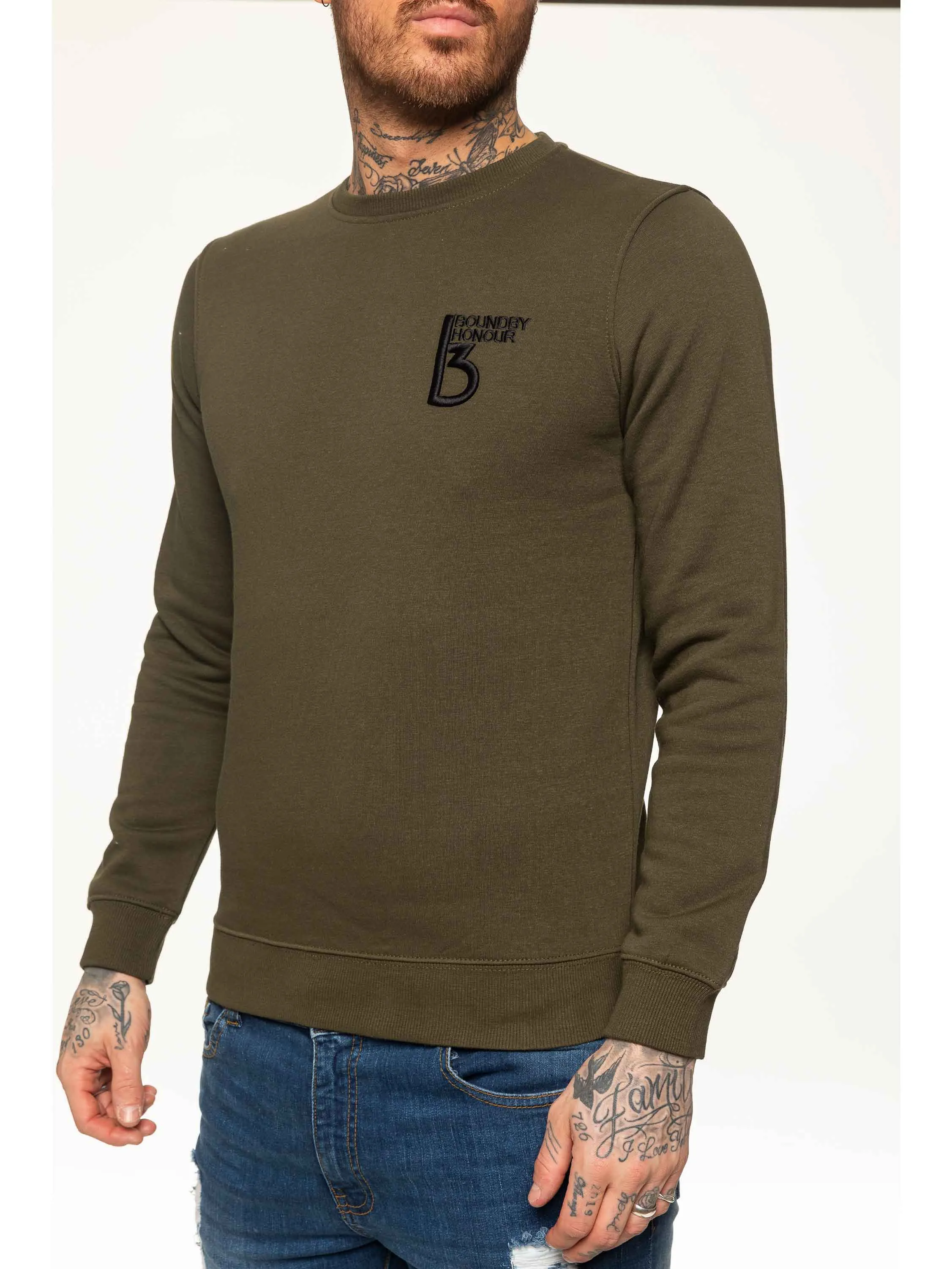 BBH Mens Plain Sweatshirt Crew Neck Jersey Fleece  | Bound By Honour