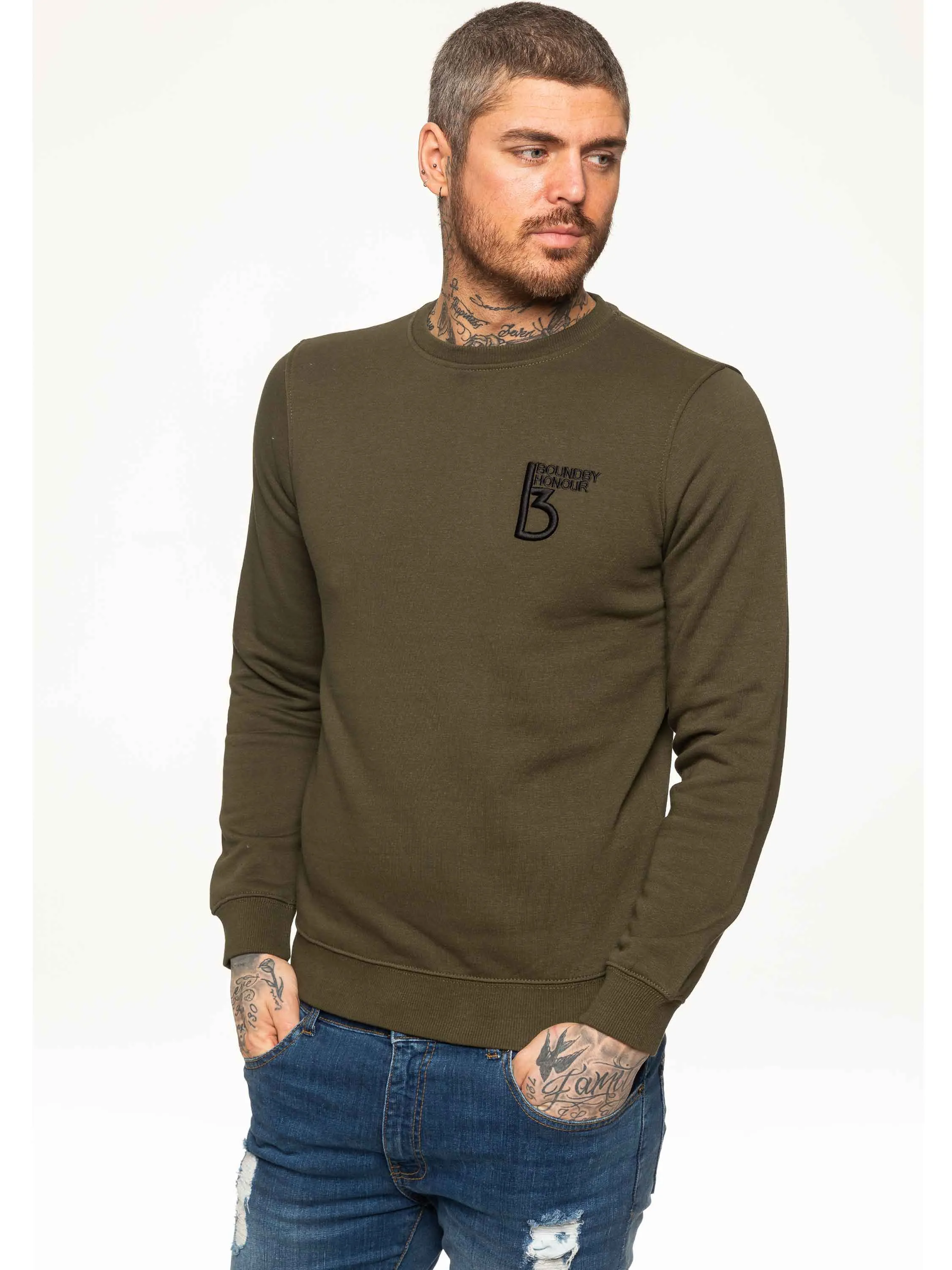 BBH Mens Plain Sweatshirt Crew Neck Jersey Fleece  | Bound By Honour