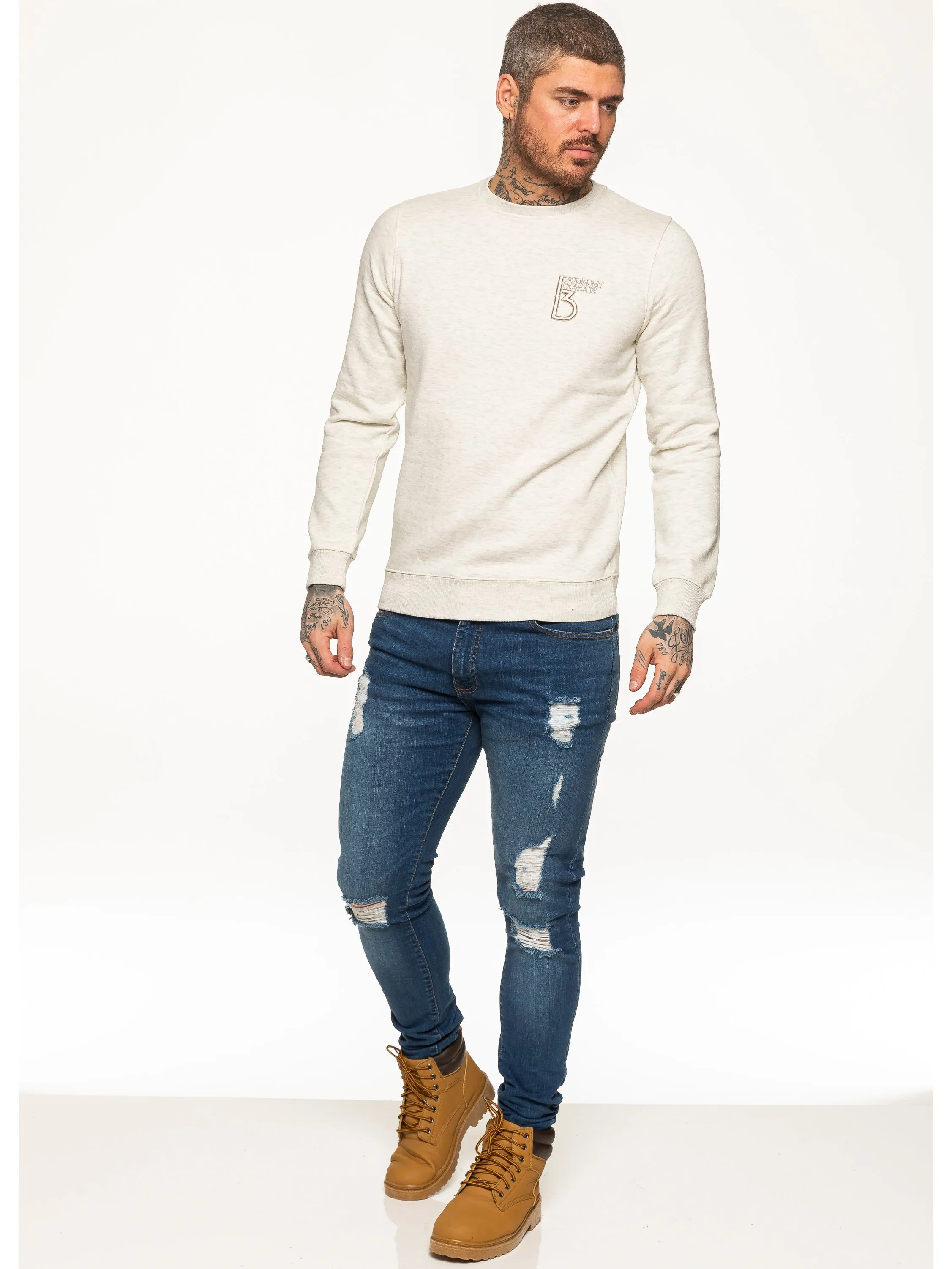 BBH Mens Plain Sweatshirt Crew Neck Jersey Fleece  | Bound By Honour