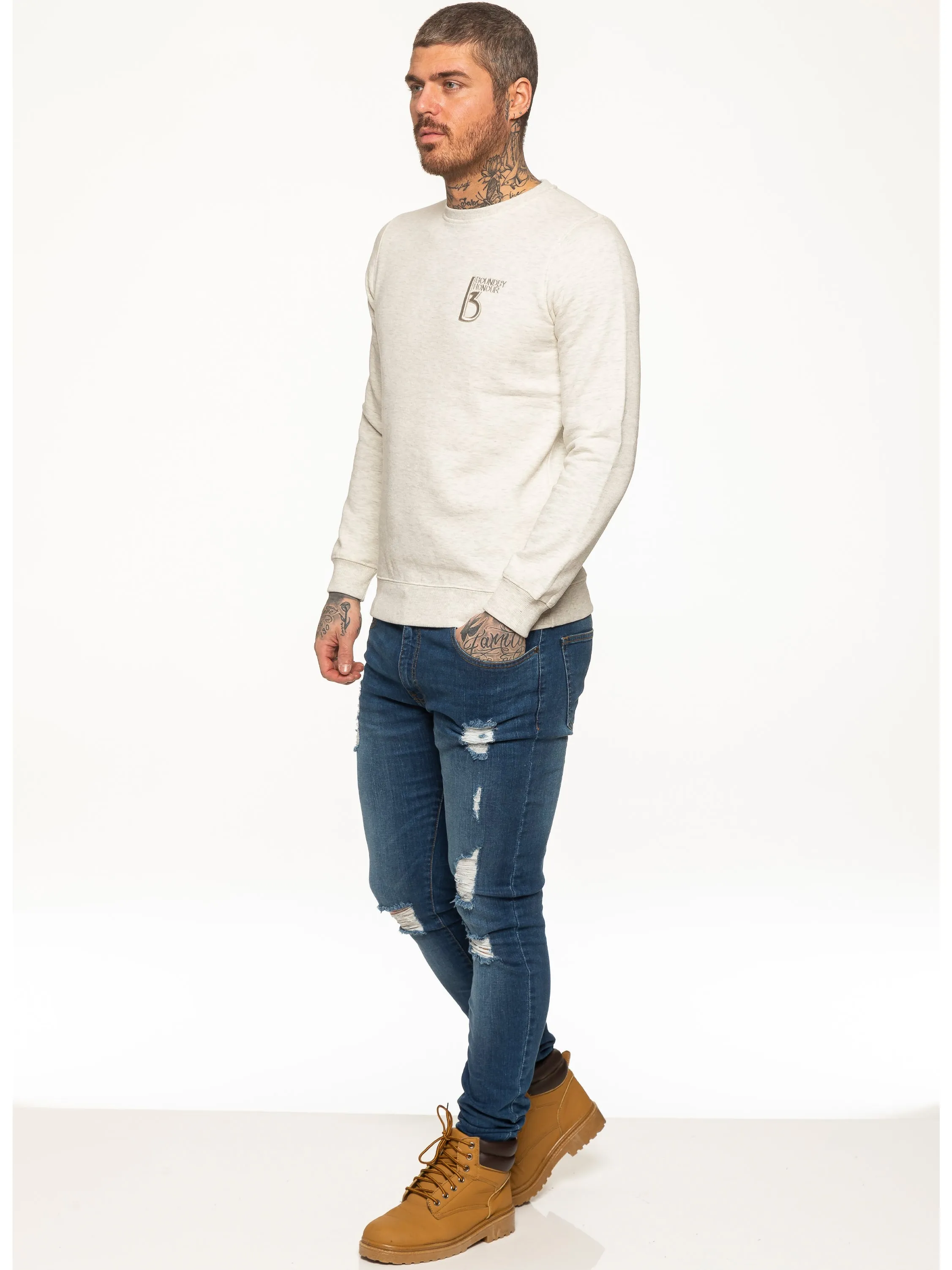 BBH Mens Plain Sweatshirt Crew Neck Jersey Fleece  | Bound By Honour