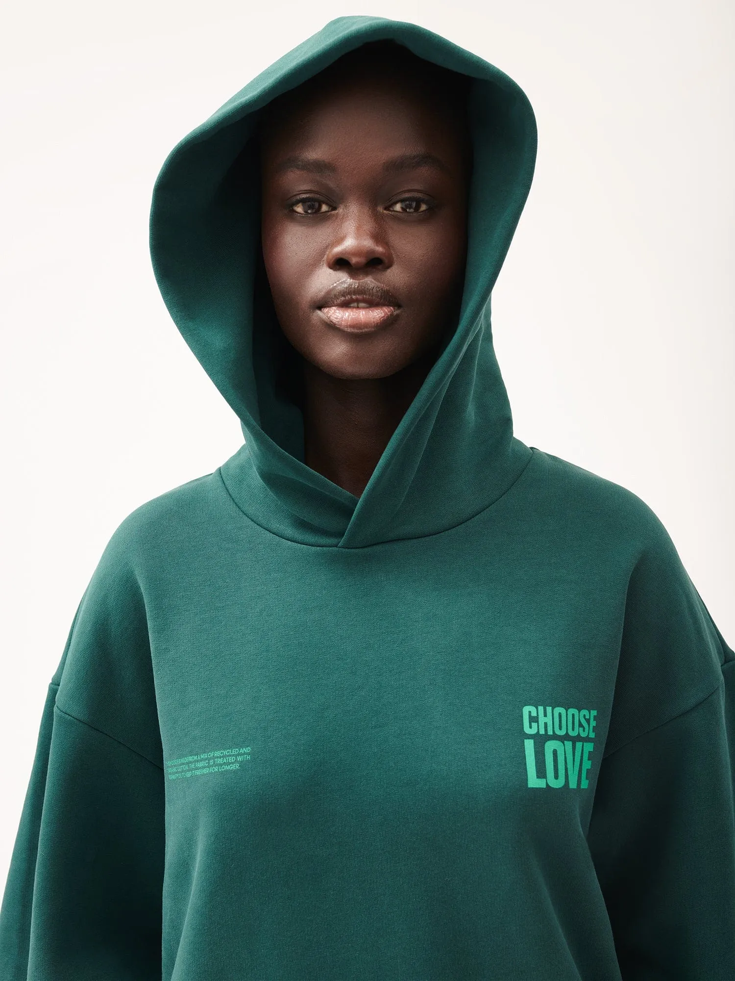 Choose Love Heavyweight Hoodie—foliage green