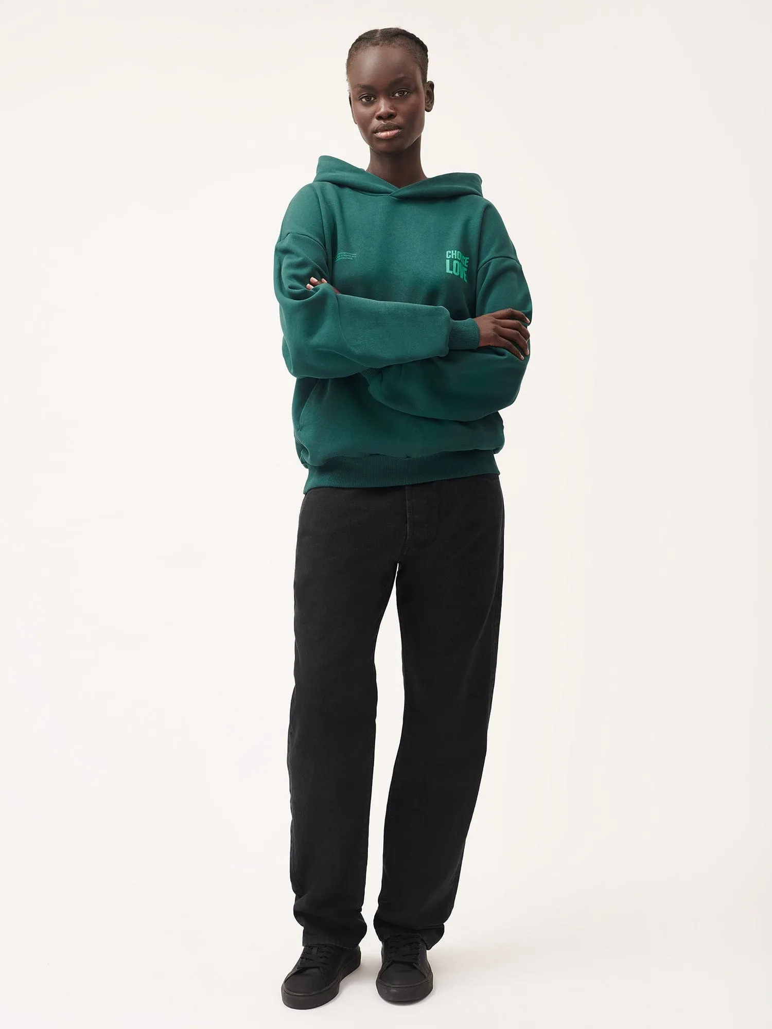 Choose Love Heavyweight Hoodie—foliage green