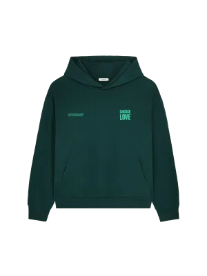 Choose Love Heavyweight Hoodie—foliage green