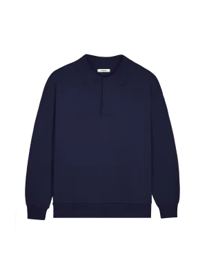 DNA Heavyweight Polo Sweatshirt—navy