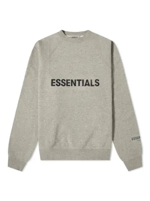 Fear Of God Essentials Applique Logo Crewneck Heather Oatmeal [FW20]
