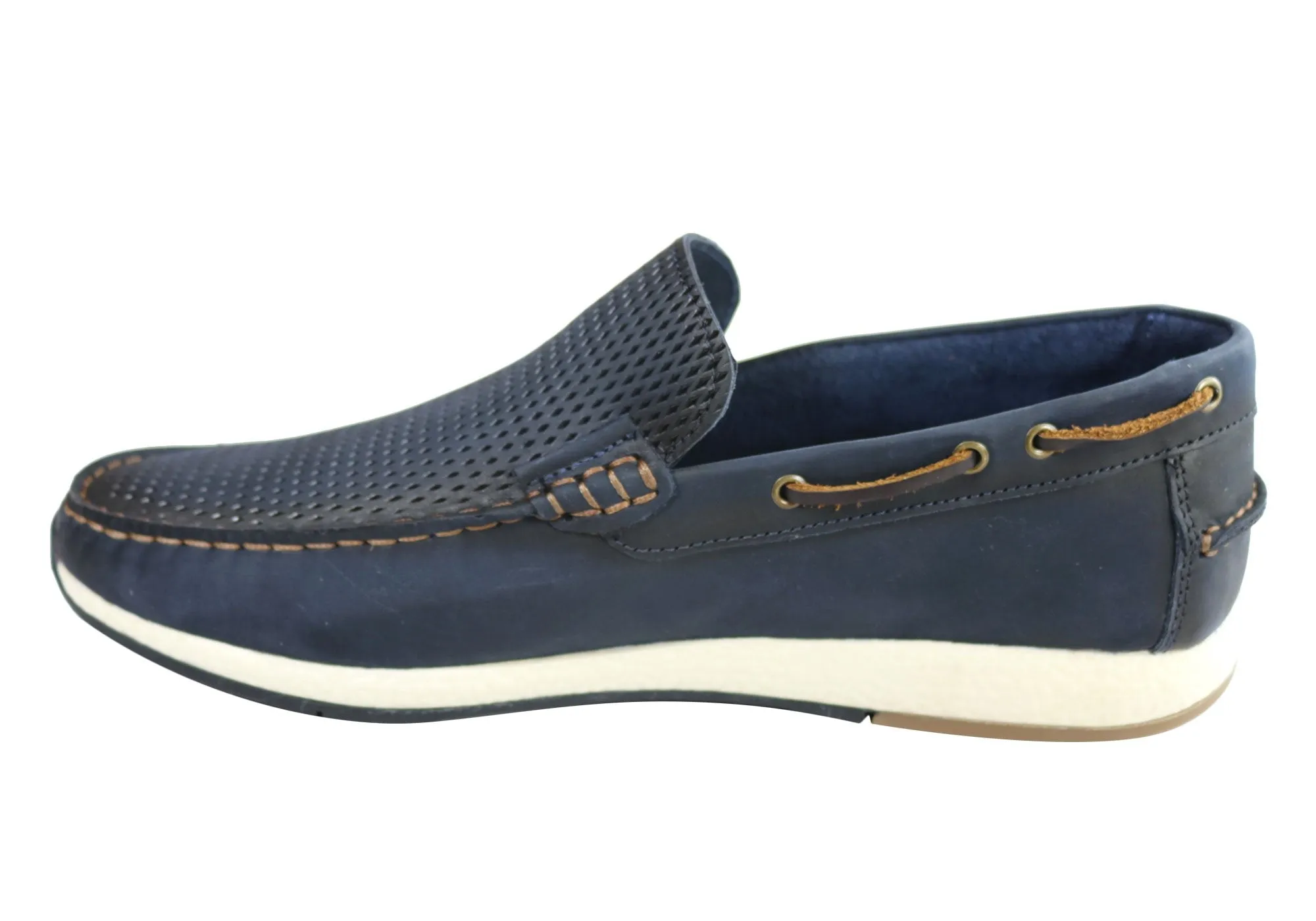 Ferricelli Frank Mens Leather Comfy Casual Loafer Shoes Made In Brazil