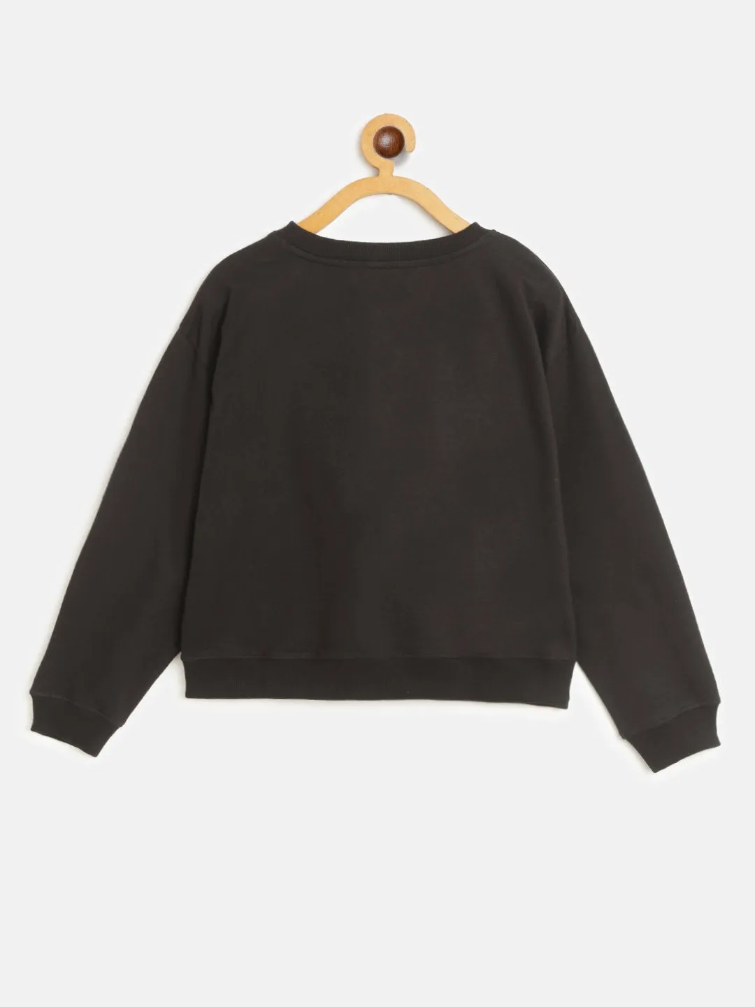 Girls Black Merry Christmas Glitter Sweatshirt