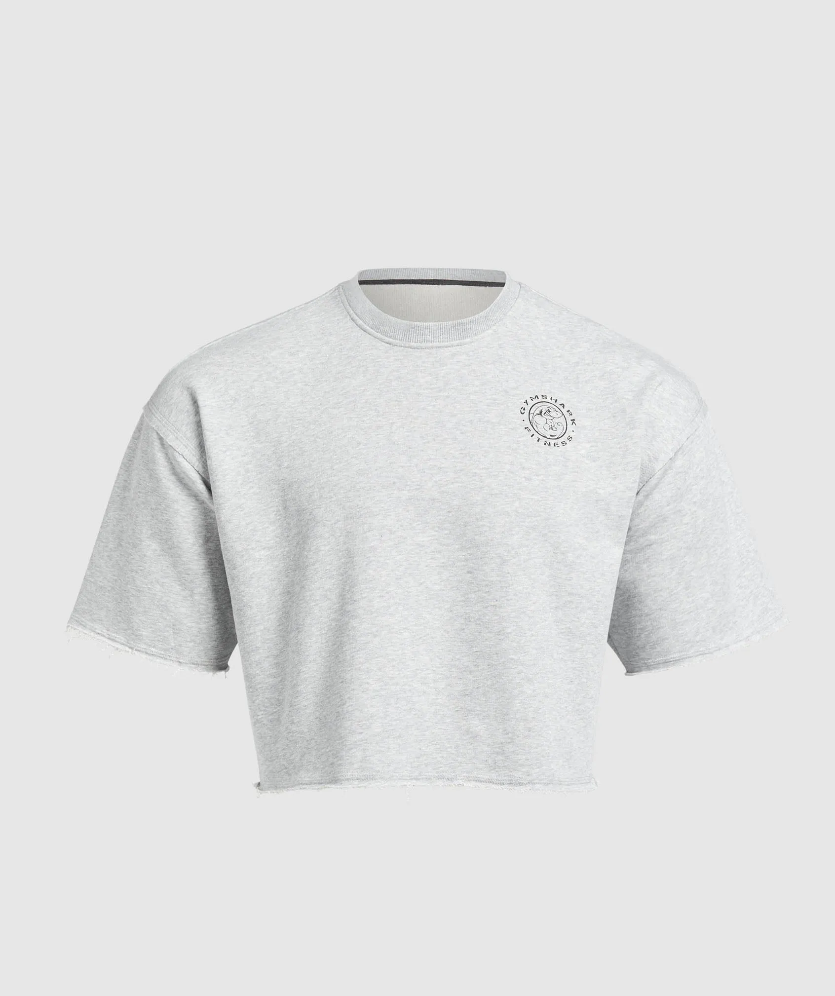 Gymshark Legacy Cropped Short Sleeve Crew - Light Grey Core Marl