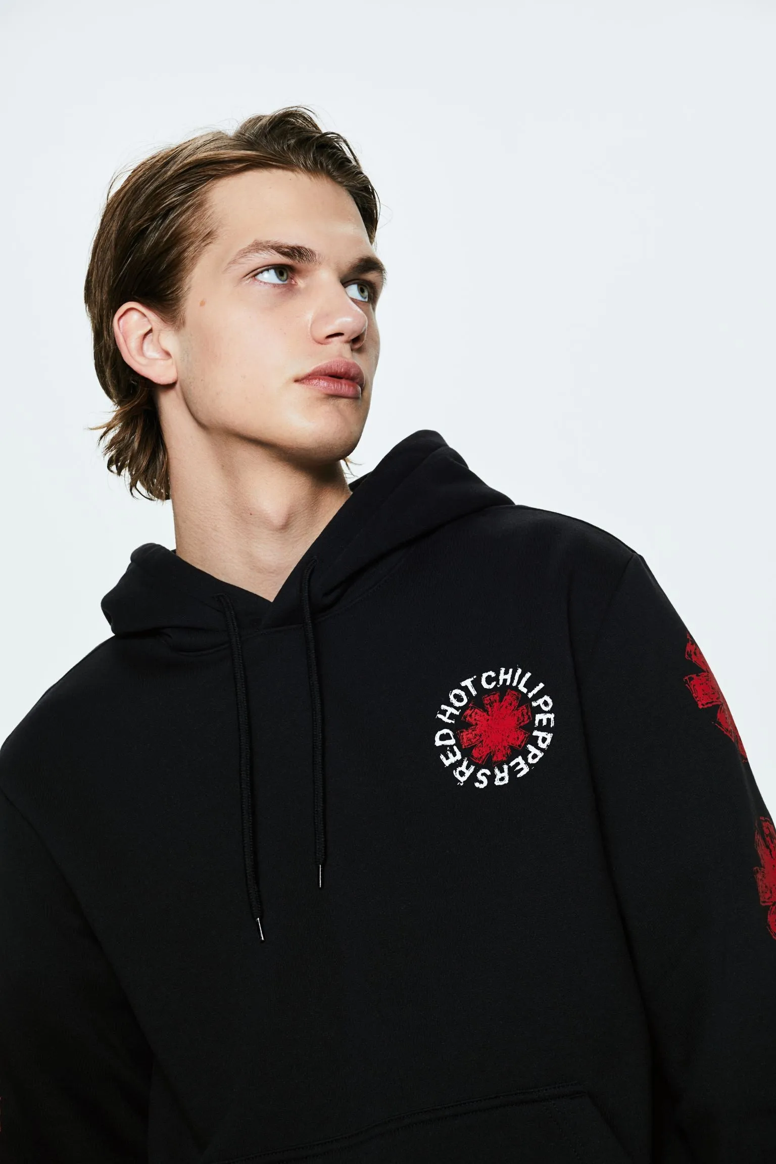H&M Regular Fit Red Hot Chili Peppers Sweatshirt, black