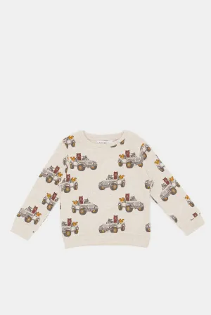 Infant Boys Beige Jeep Sweatshirt