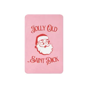 Jolly Old Saint Dick in Pink Sherpa Blanket