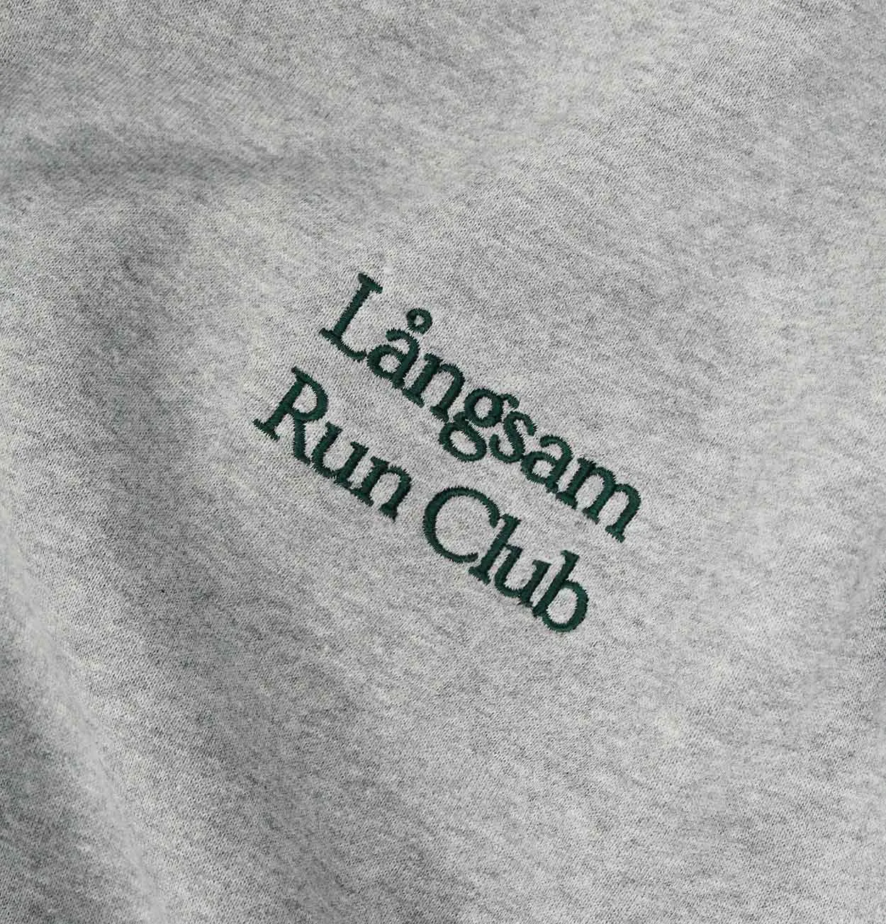 Lngsam Run Club Embroidered Logo Sweatshirt in Athletic Heather