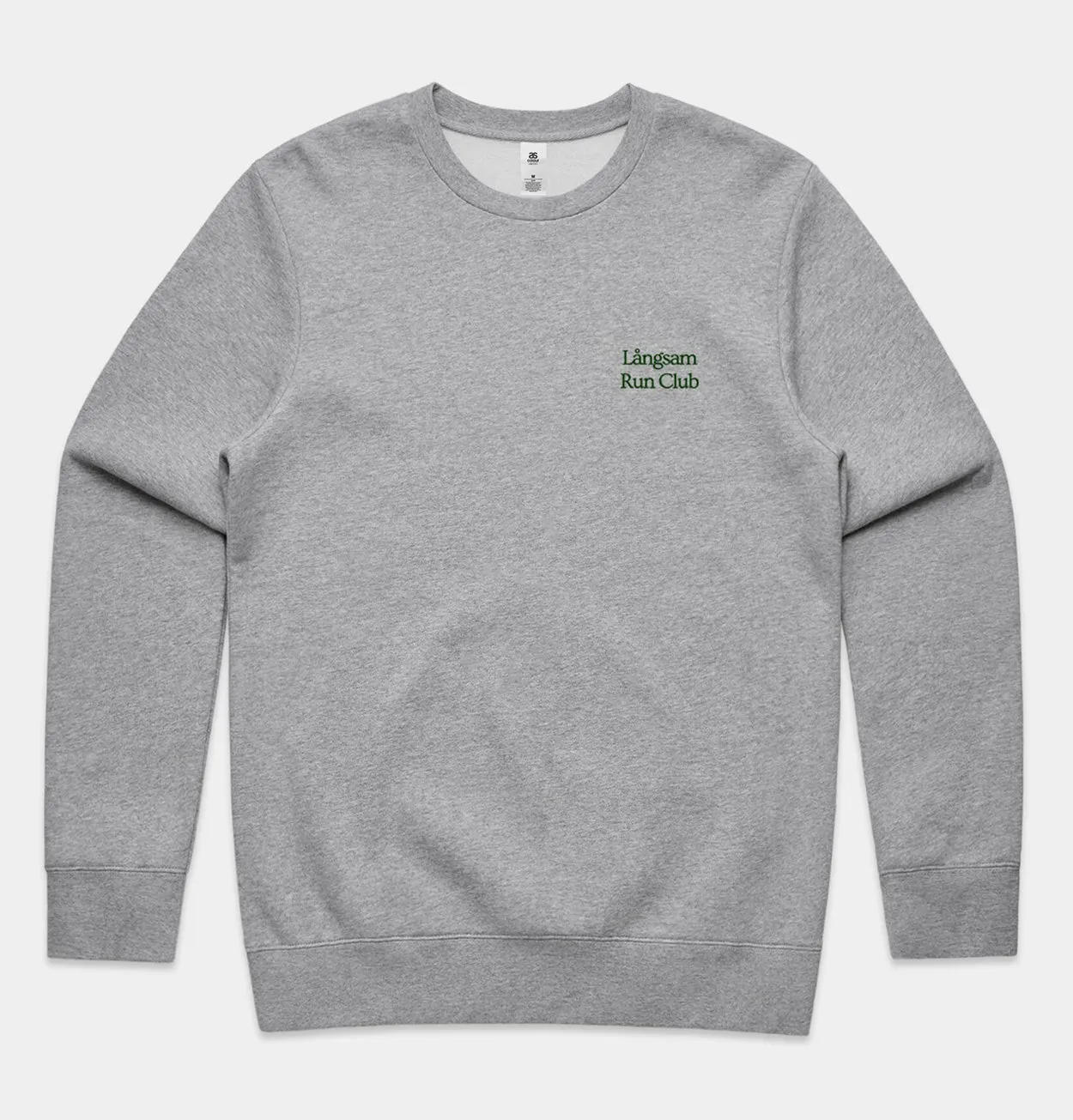 Lngsam Run Club Embroidered Logo Sweatshirt in Athletic Heather