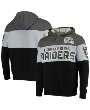 Men's las vegas raiders extreme fireballer hoodie in melange gray silver Starter, multi