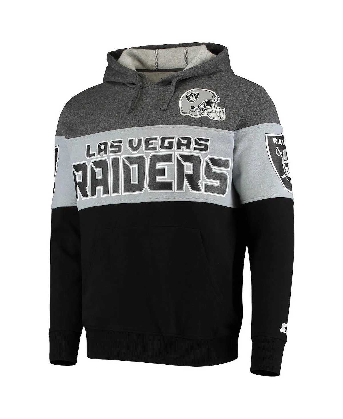 Men's las vegas raiders extreme fireballer hoodie in melange gray silver Starter, multi