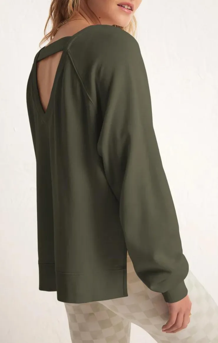 Open Back Sweatshirt - Olive Crush [Z Supply]