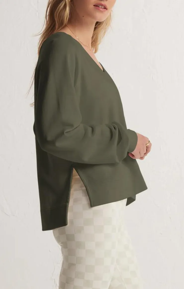 Open Back Sweatshirt - Olive Crush [Z Supply]