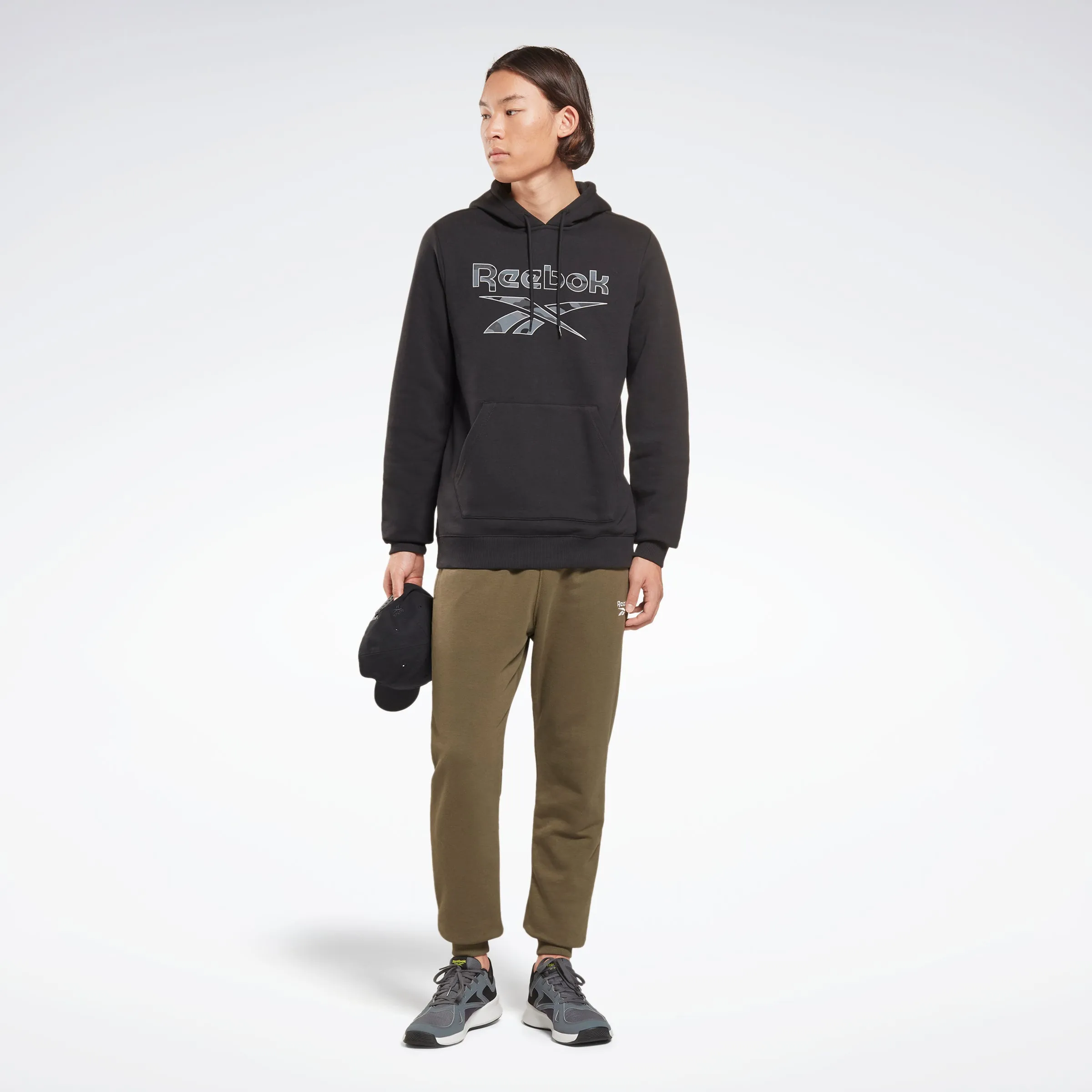 Reebok Apparel Men Reebok Identity Big Logo Hoodie Black
