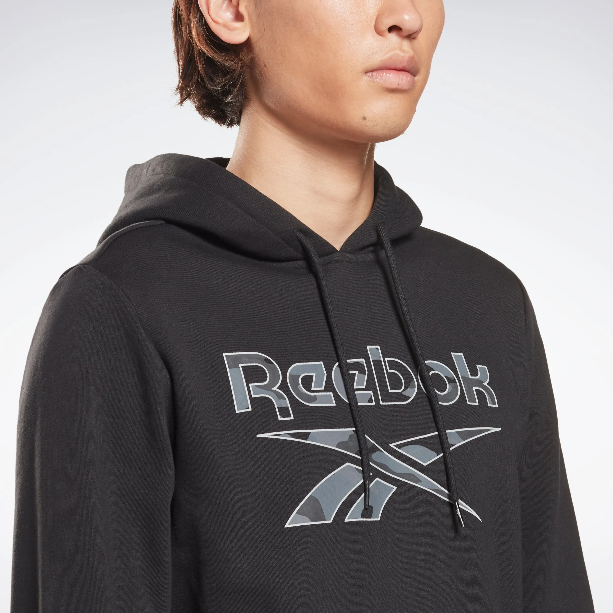 Reebok Apparel Men Reebok Identity Big Logo Hoodie Black