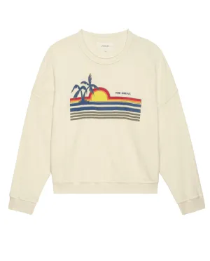 The Teammate Sweatshirt. Graphic -- Washed White with Sunset Graphic