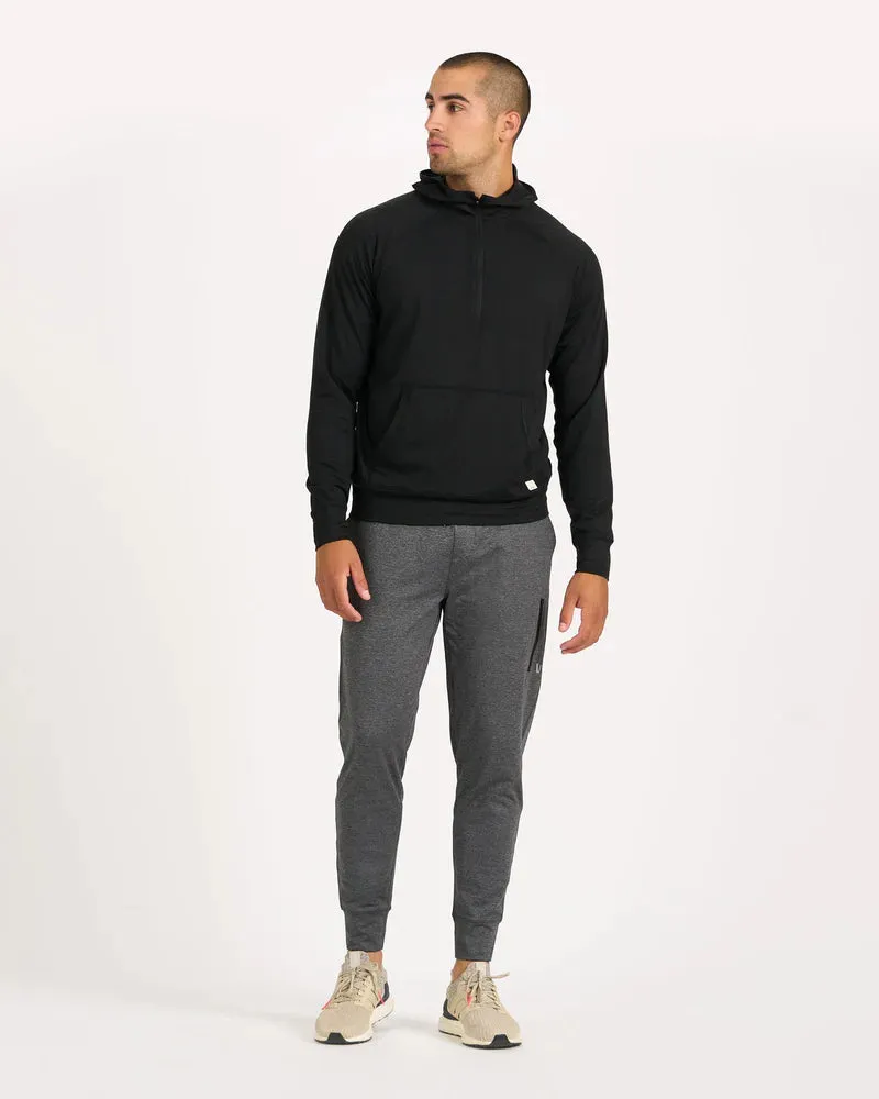 Vuori Ponto Performance Half Zip Hoodie - Black Heather