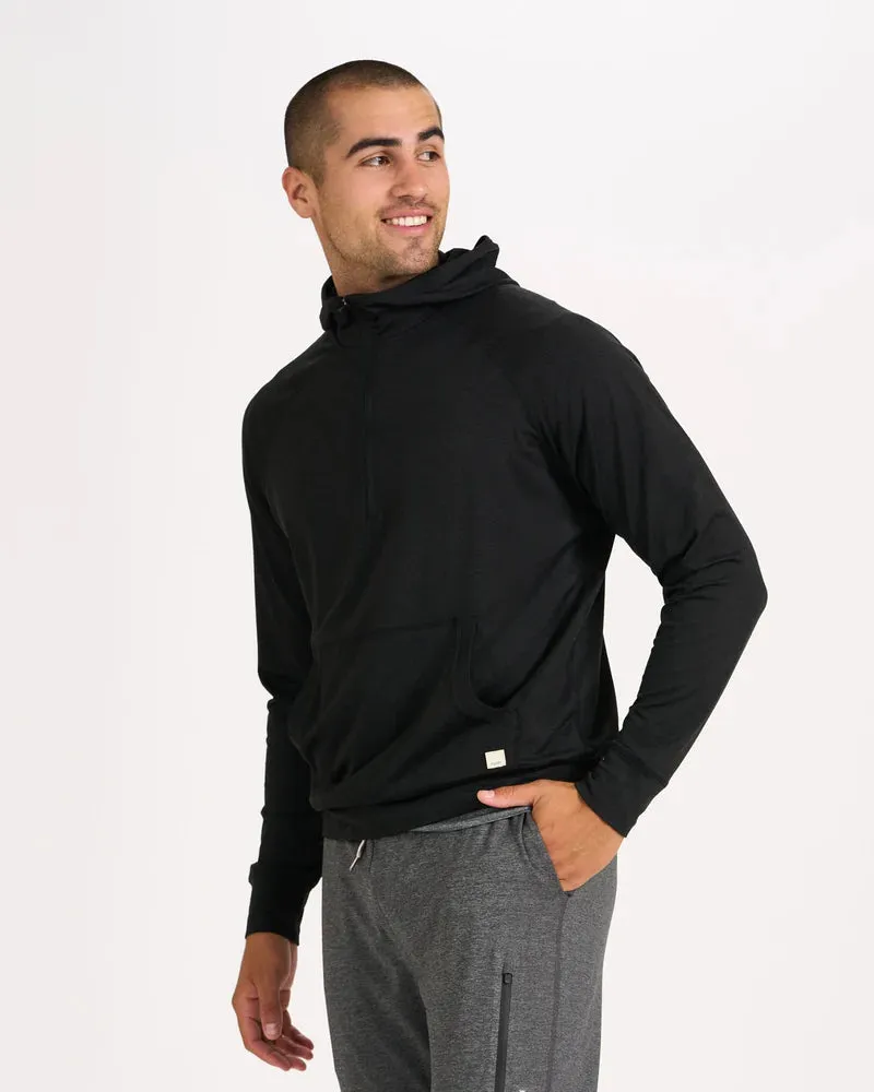Vuori Ponto Performance Half Zip Hoodie - Black Heather