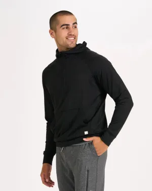 Vuori Ponto Performance Half Zip Hoodie - Black Heather