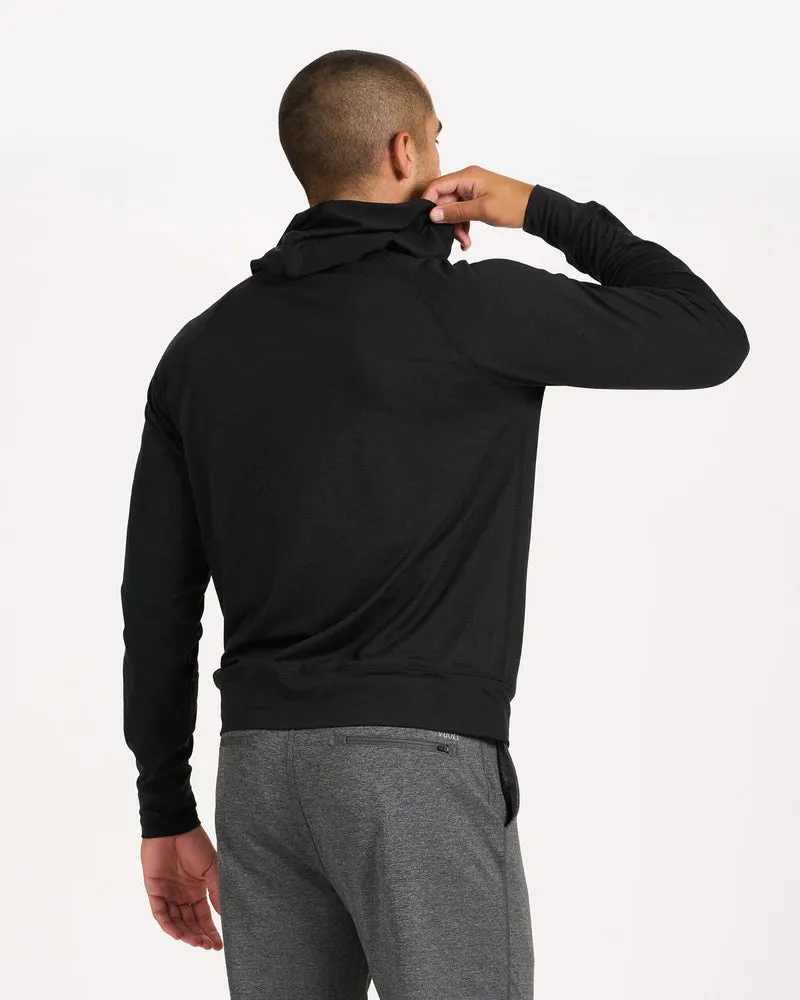 Vuori Ponto Performance Half Zip Hoodie - Black Heather