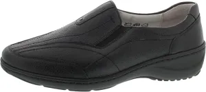 Waldlaufer Wide fitting K Ladies Slip on Shoes Black Leather Kya 607504 172 001